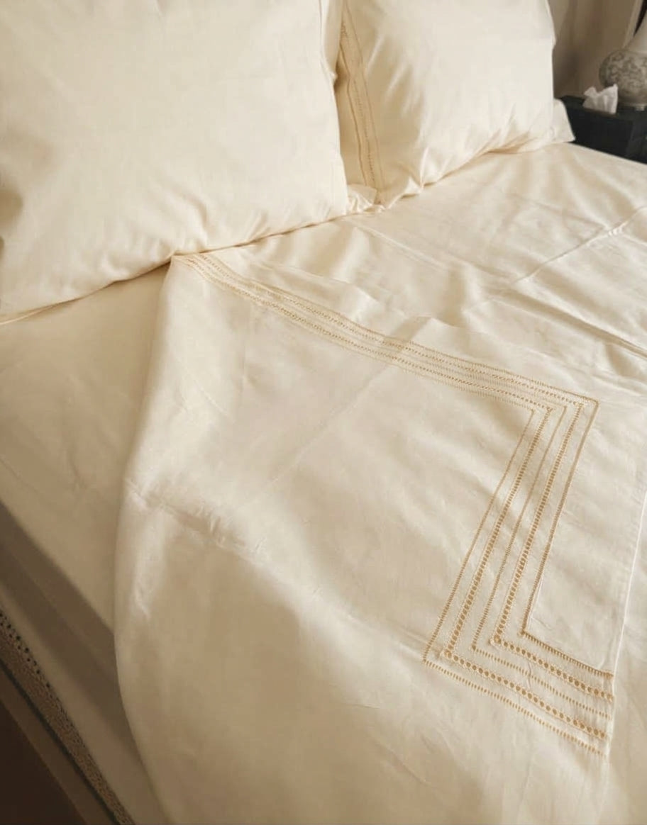 Vintage Luxury Linen Flat Sheet (Single Sheet) - Natural