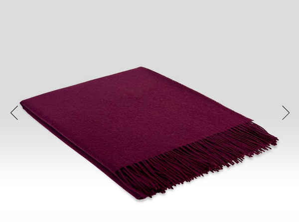 McNutt 100% Cashmere Throw "Claret"