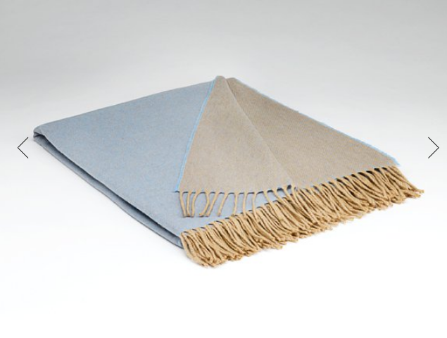 McNutt Throw Cashmere Throw "Soft Blue & Sand"