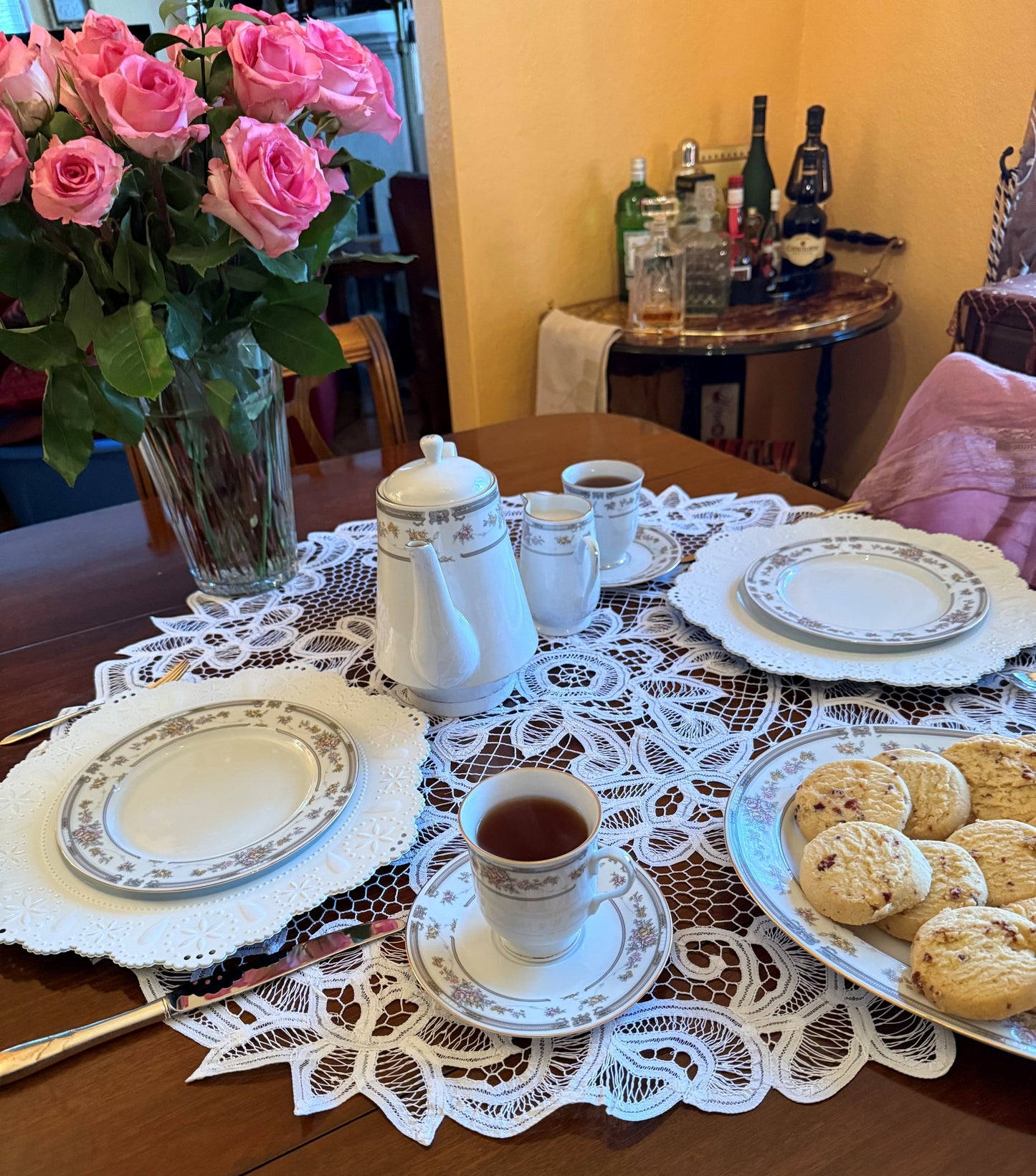 Battenburg Lace Cotton Table Center