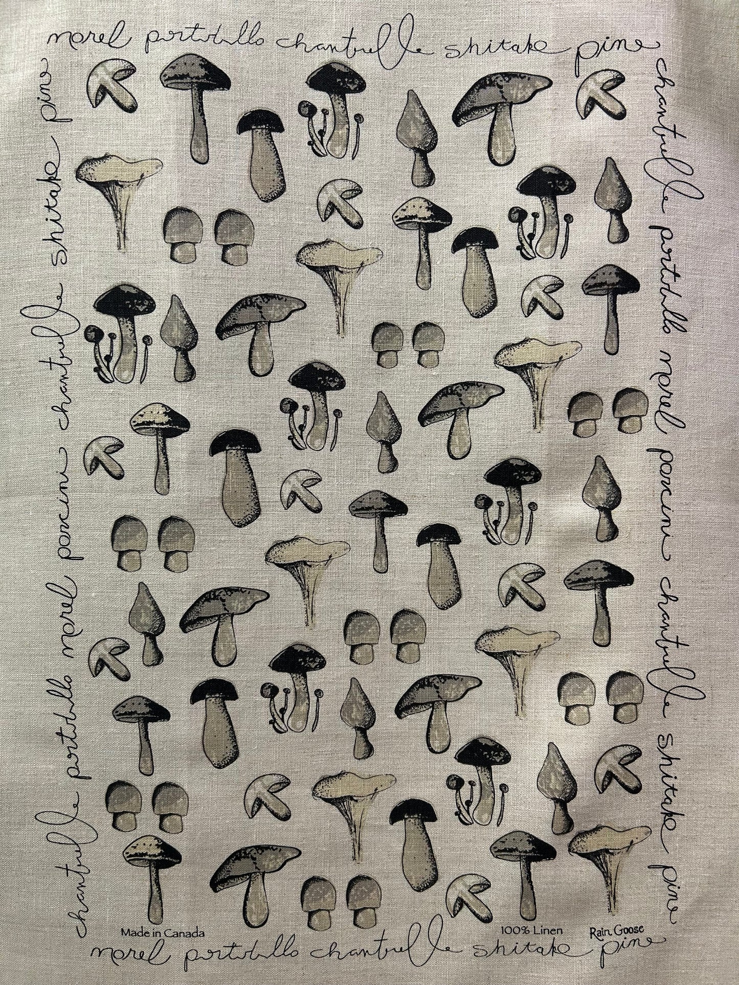 Rain Goose Linen Tea Towel "Mushrooms"