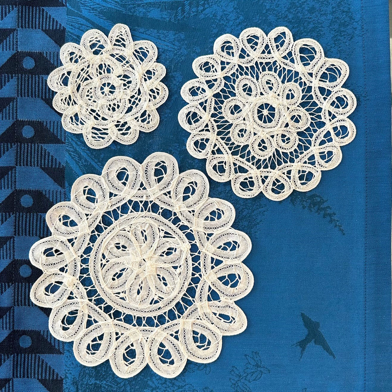 Battenburg All-Lace Cotton Doily - White