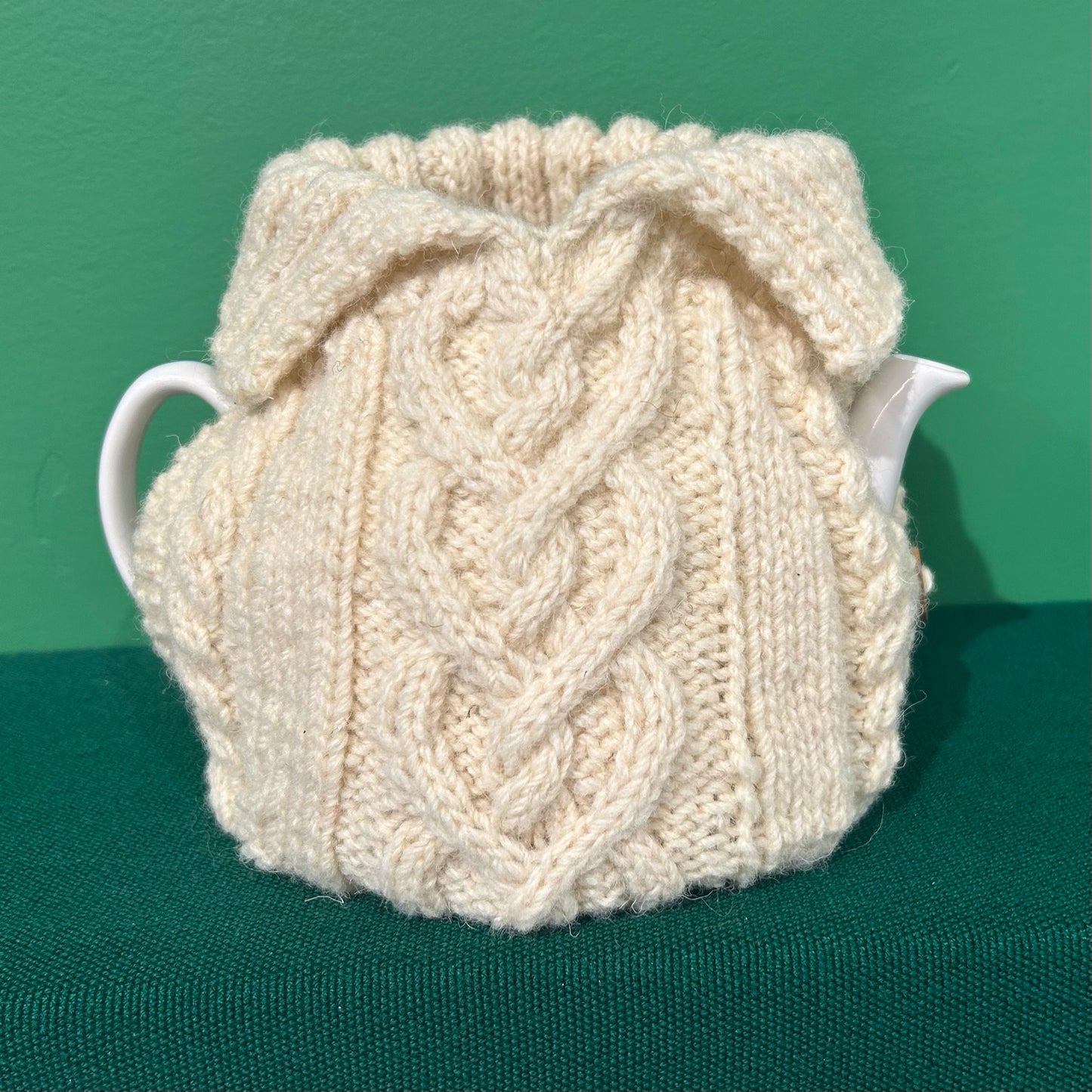 Hand Knit Irish Tea Cosy - "Bridget" Cream
