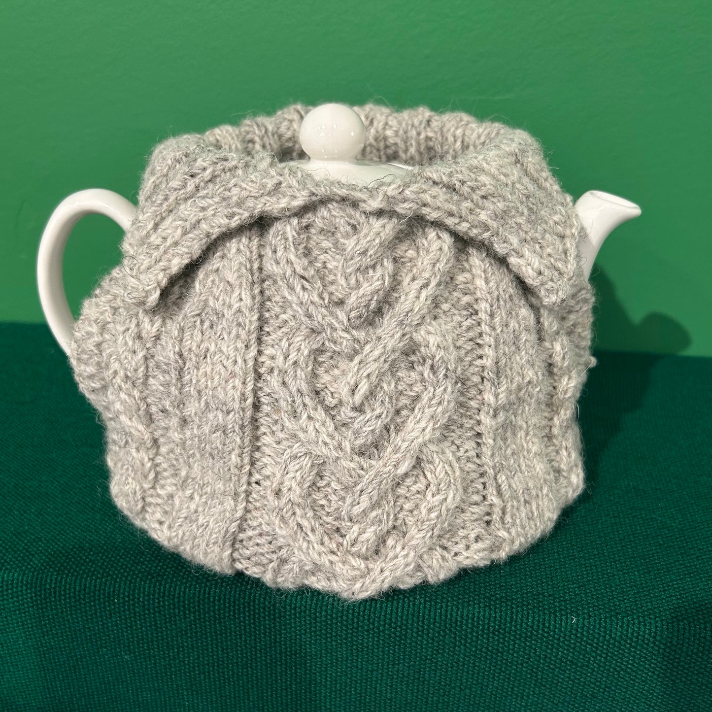 Hand Knit Irish Tea Cosy - "Bridget" Grey