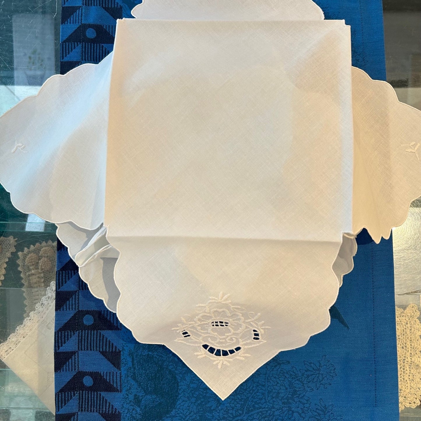 Hot Roll Cover / Bread Wrap - White Cutwork