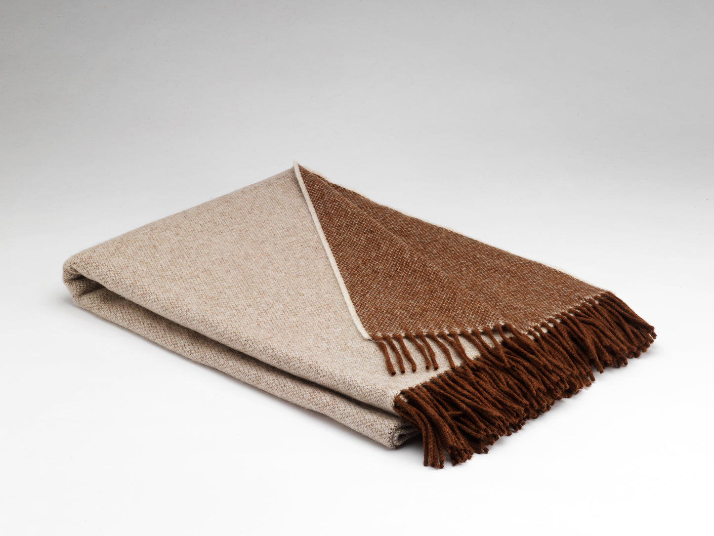McNutt Supersoft Merino Lambswool Throw "Cappucino Reversible"