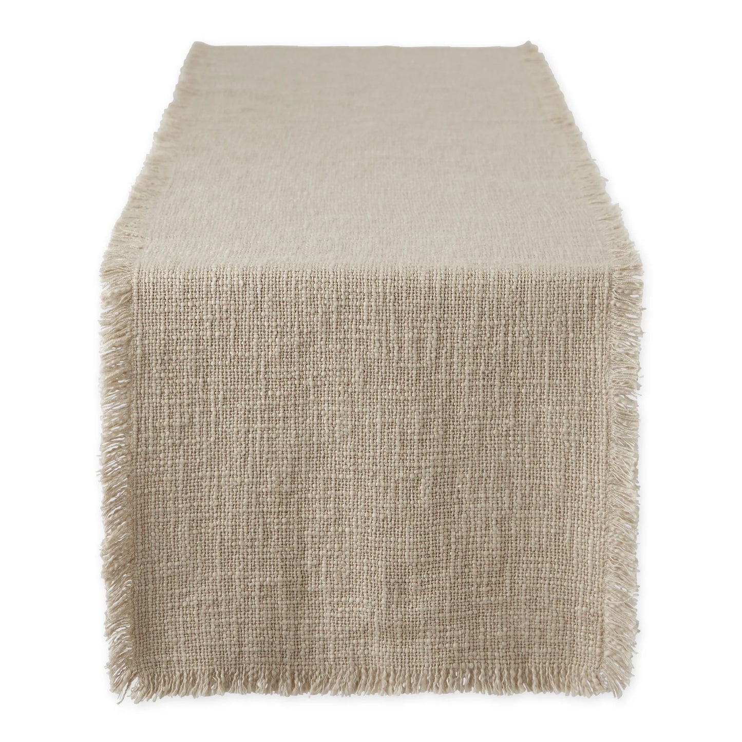 Cotton Runner - Caramel Basket Fringe Ribbed