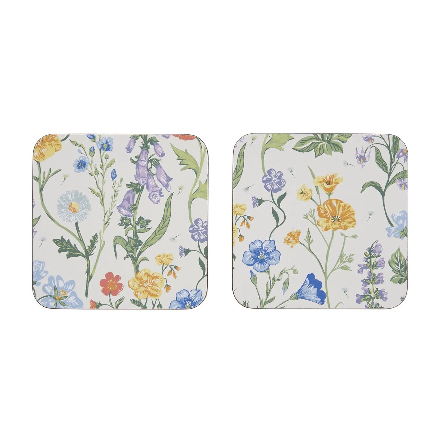 Cork-Backed Coasters "Cottage Garden"