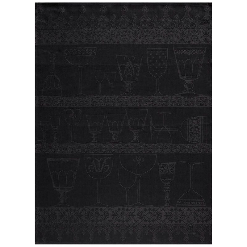 Le Jacquard Français Linen Tea Towel "Cristal" Black