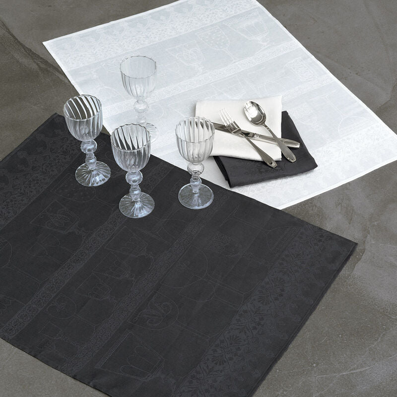 Le Jacquard Français Linen Tea Towel "Cristal" Black