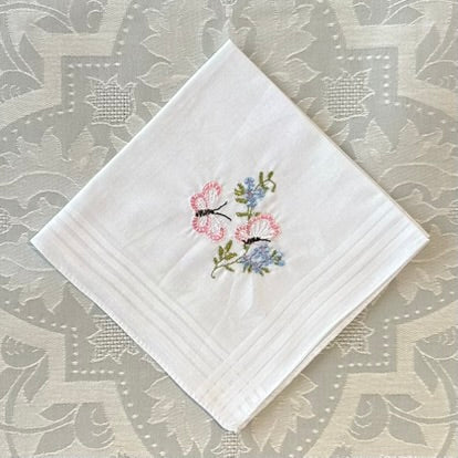 Handkerchief Ladies - Embossed Cotton Butterflies