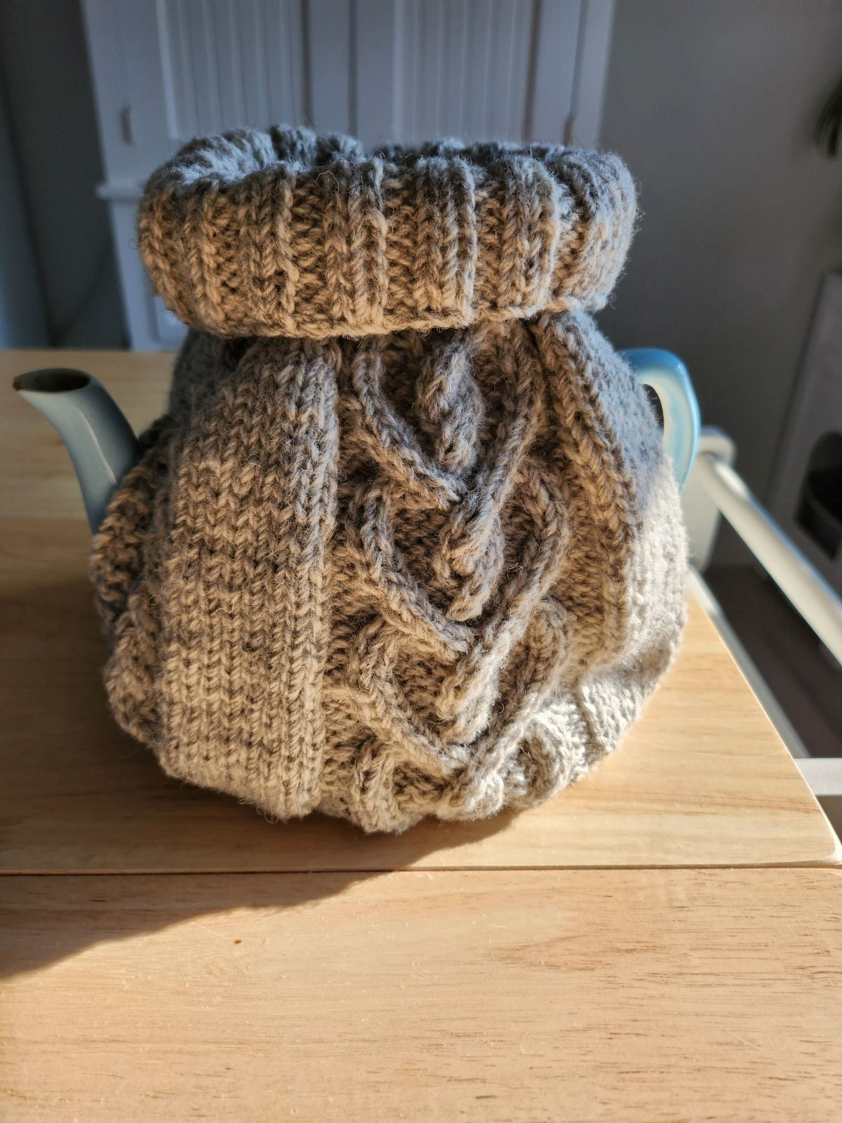 Hand Knit Irish Tea Cosy - "Finley" Grey