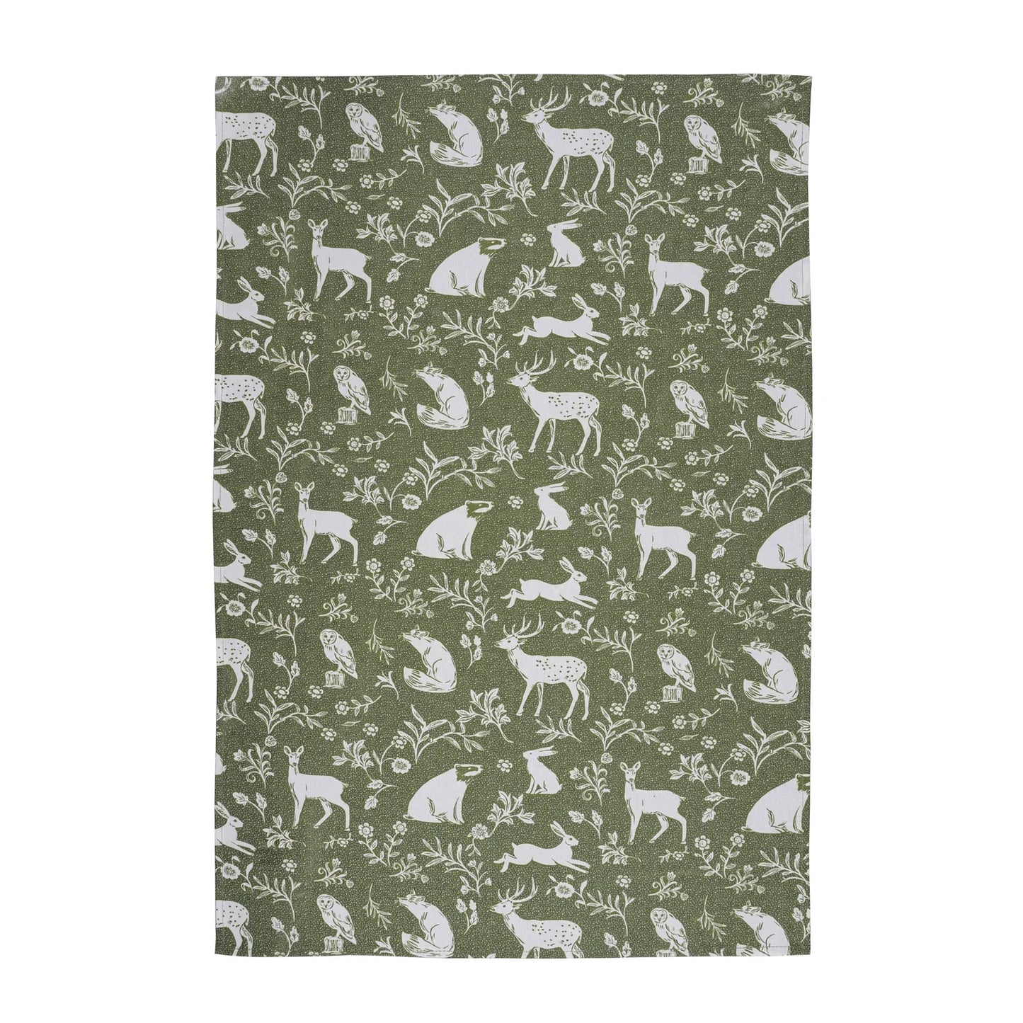 Tea Towel "Forest Friends" - Sage
