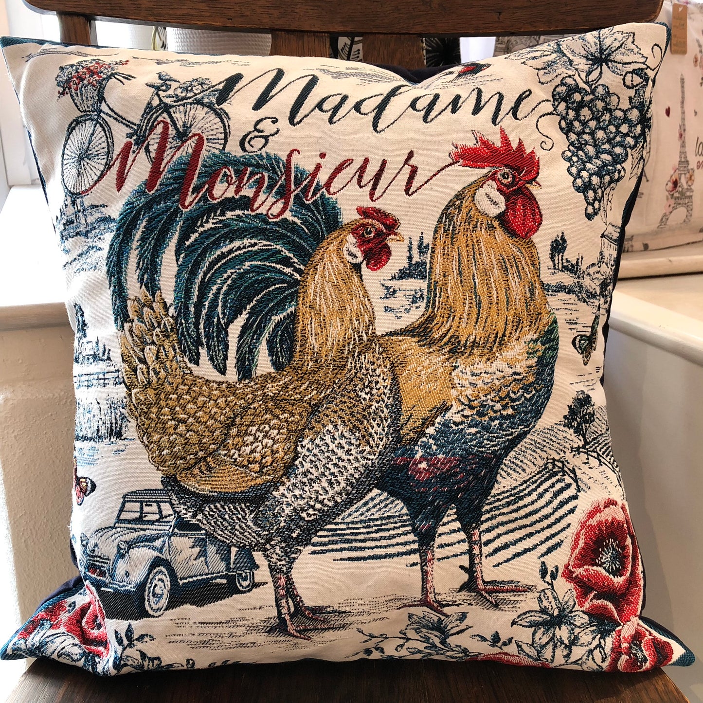 L'Ensoleillade Jacquard Cushion: "Galinette"