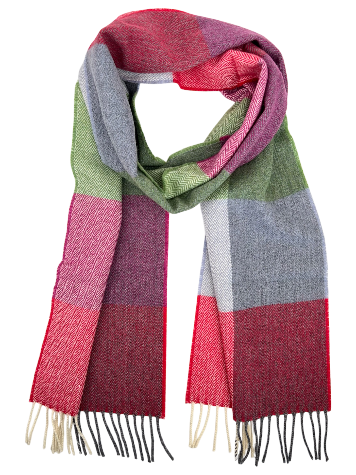 McNutt Lambswool Scarf - Green Smoke Check