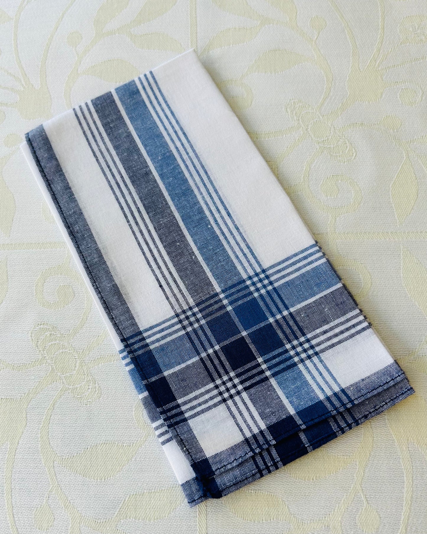 Handkerchief Men's - Woven Borders White Centres