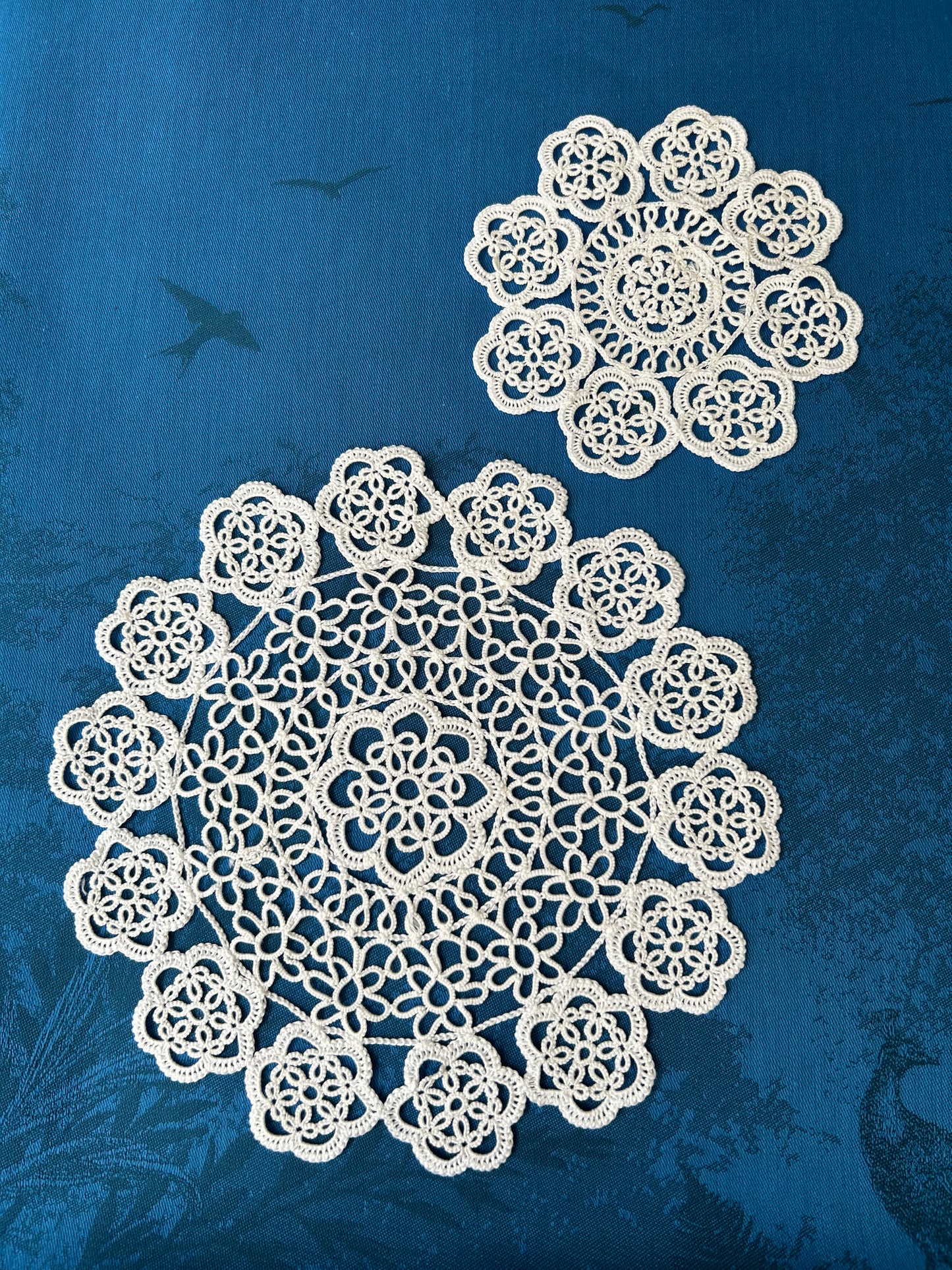 Tatted Cotton Doily - Round White