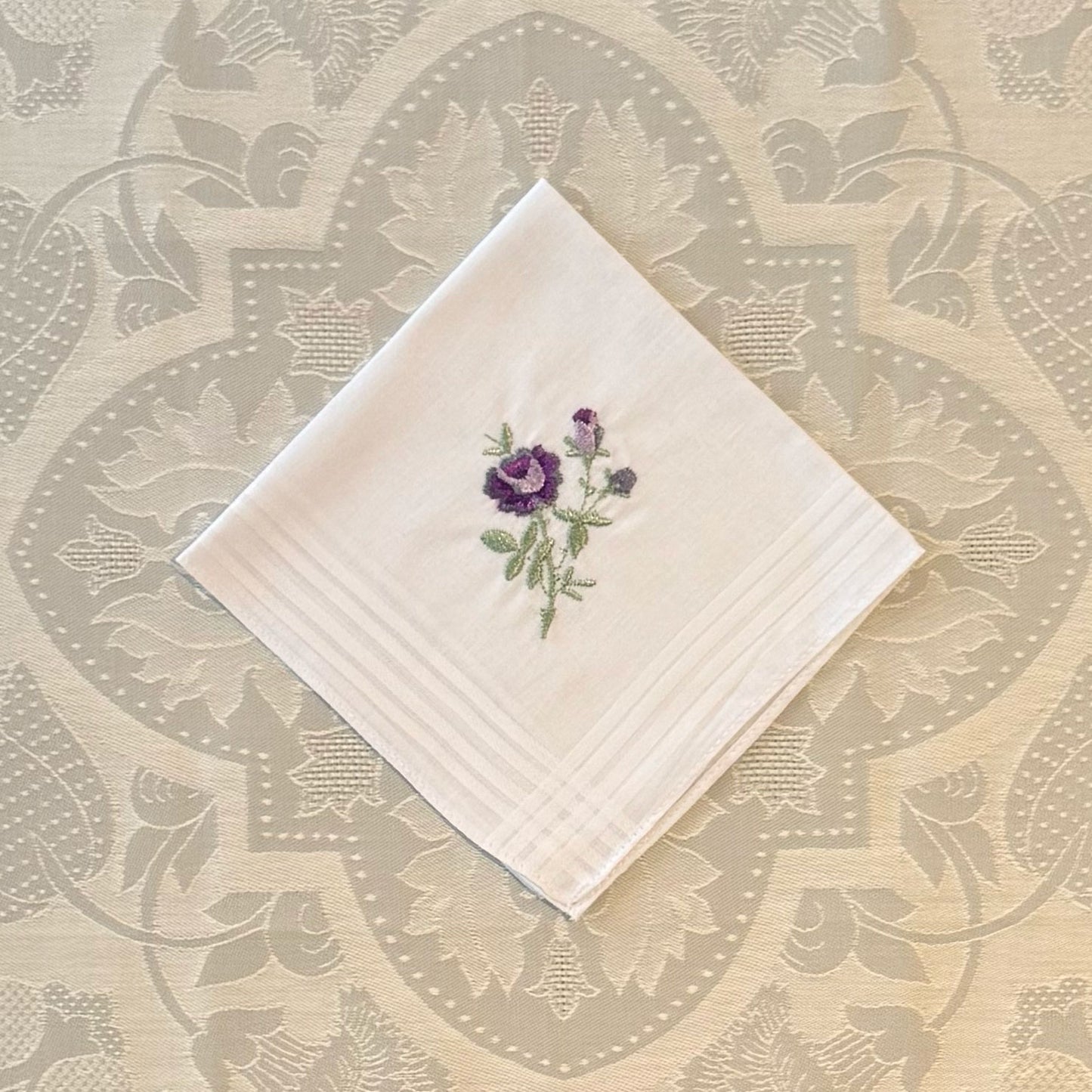 Handkerchief Ladies - Embossed Cotton Rose