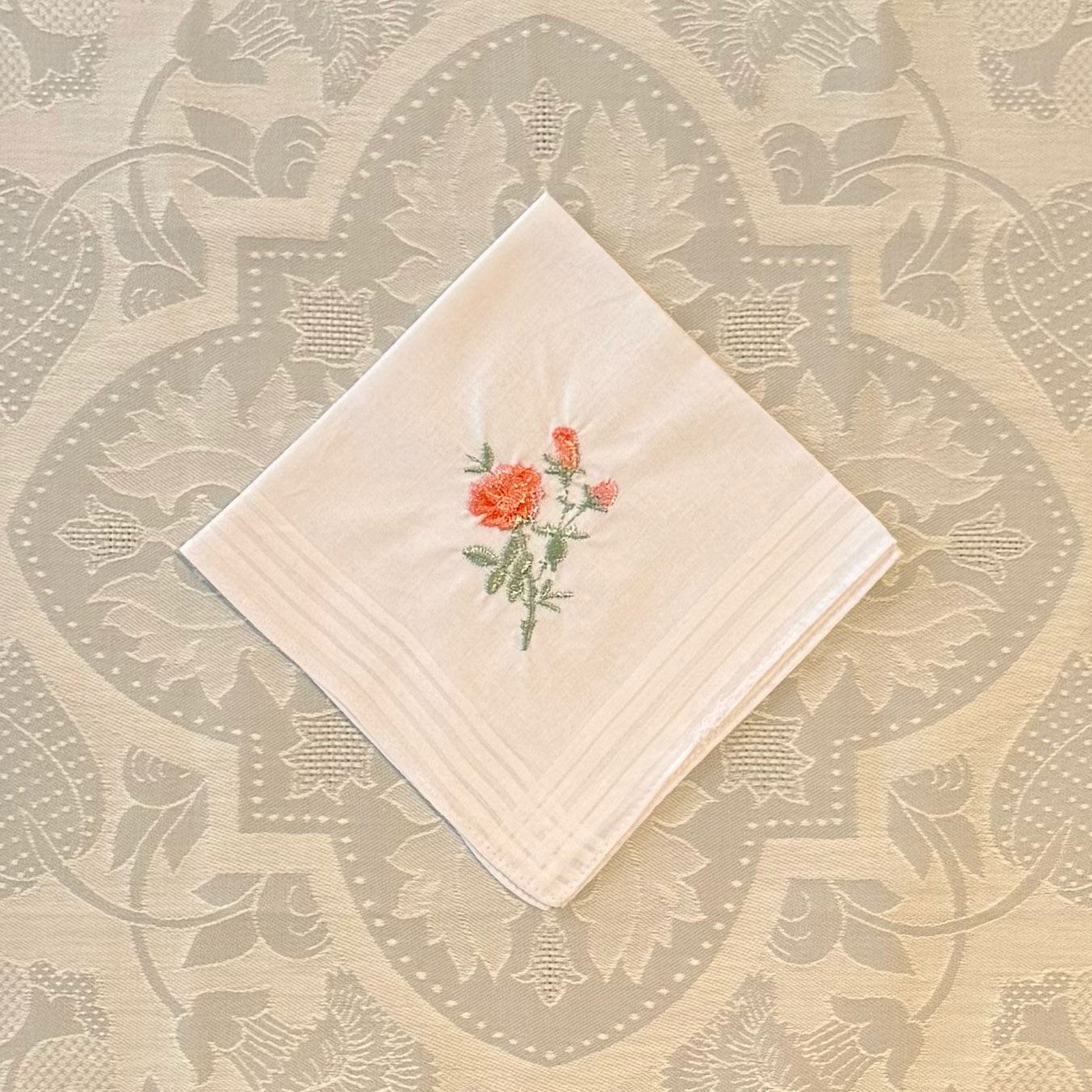Handkerchief Ladies - Embossed Cotton Rose