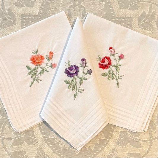 Handkerchief Ladies - Embossed Cotton Rose