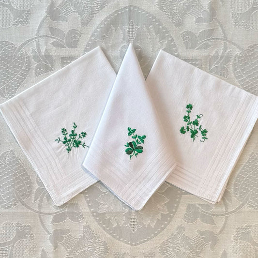 Handkerchief Ladies - Embossed Cotton Shamrocks