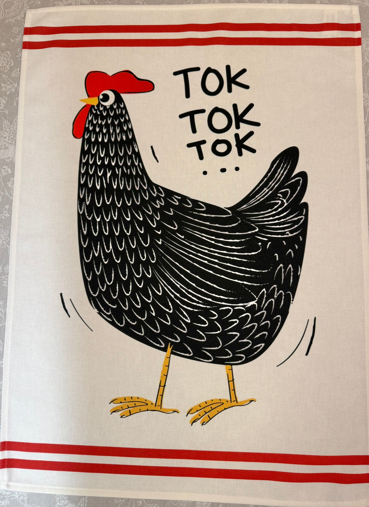Cotton Tea Towel: French Chicken "Tok Tok Tok"