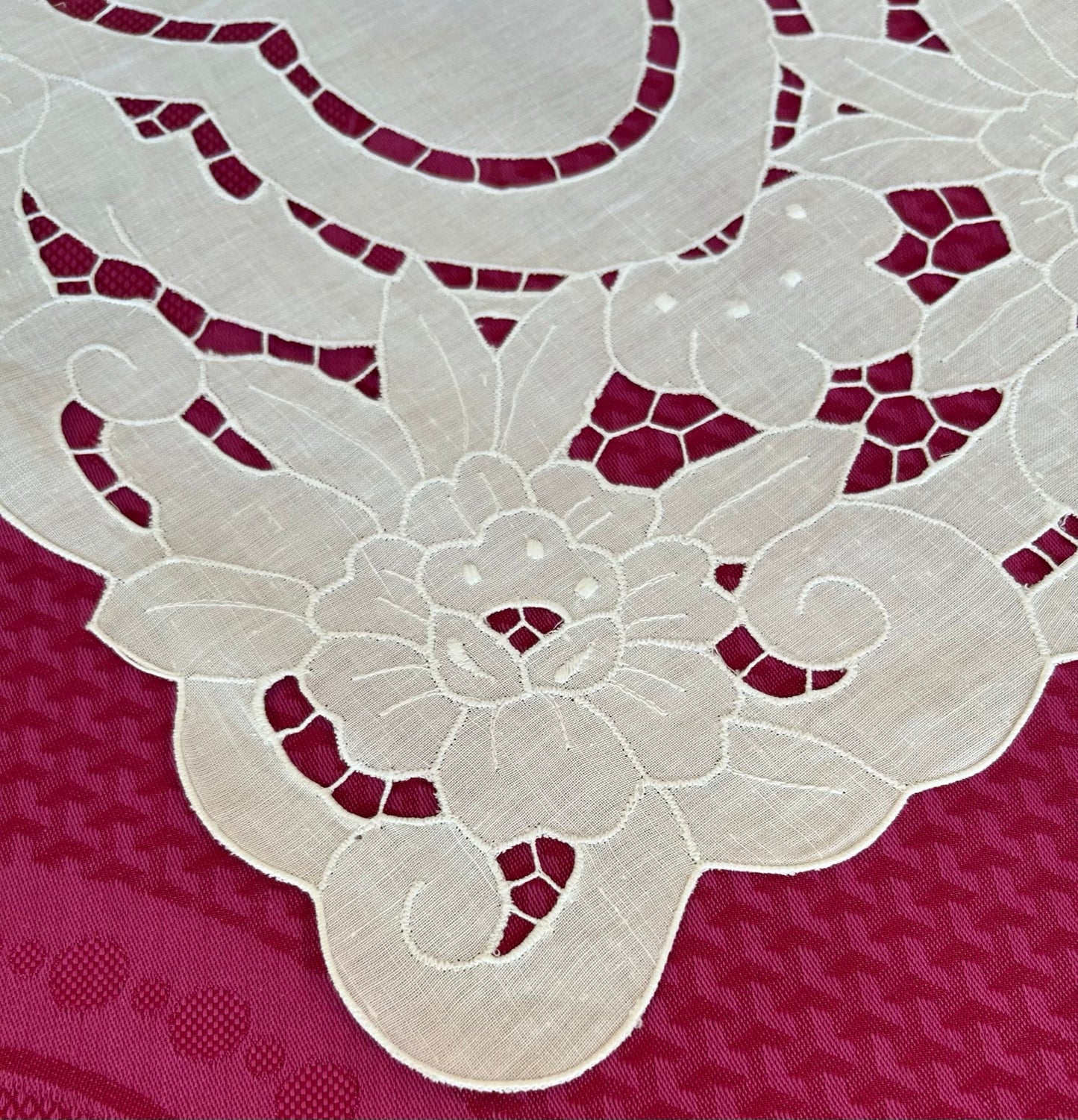 Hand Embroidered Cotton Table Runner