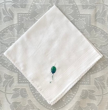 Handkerchief Ladies - Birthday Embroidery With Cotton Picot Edge