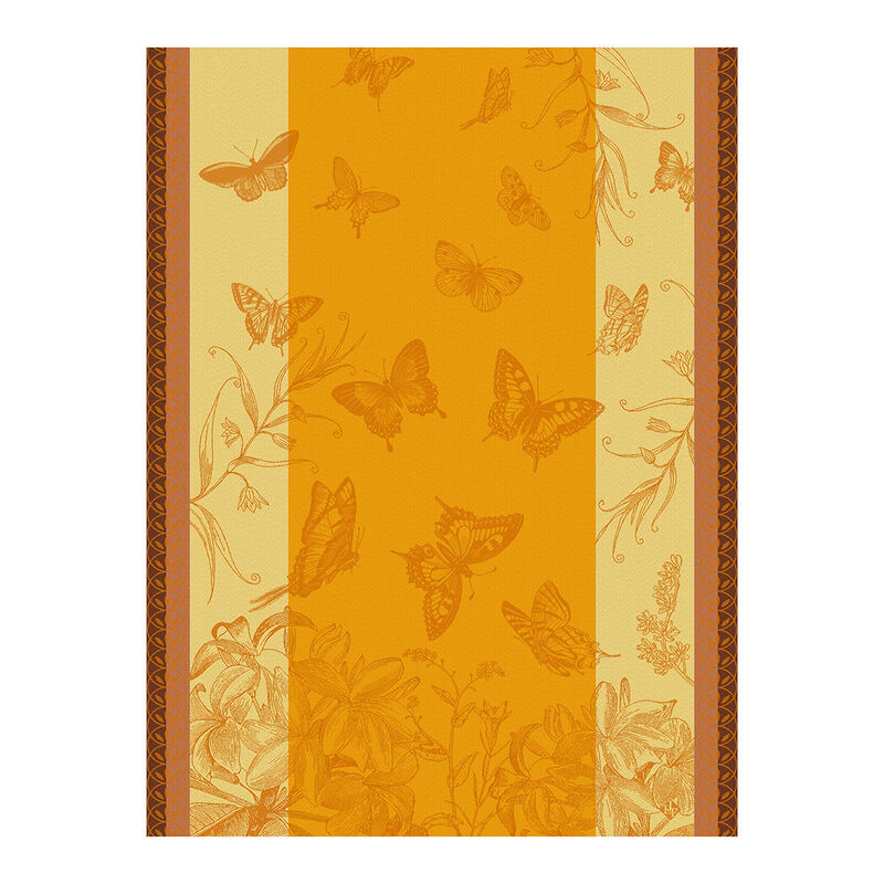Le Jacquard Français Tea Towel "Jardin Des Papillons" Lantana Orange