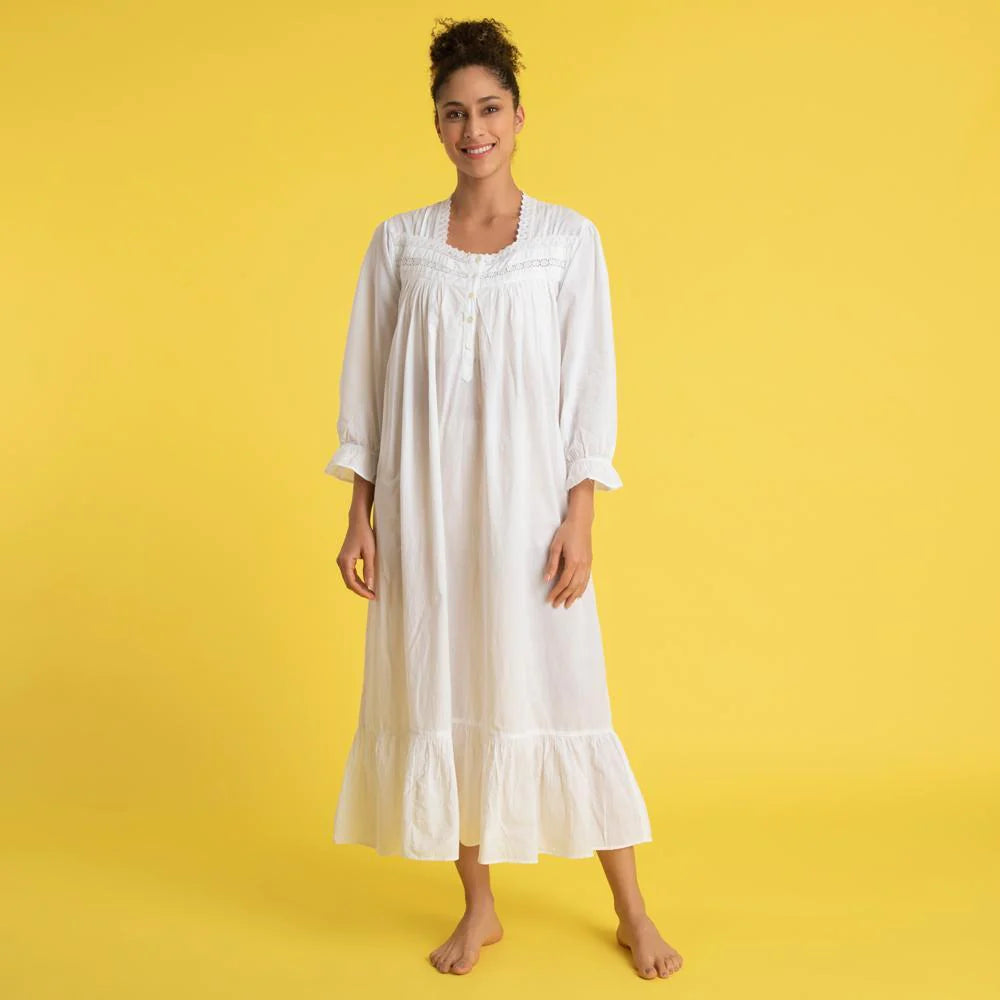 100 cotton night dress for women Nightdress "Jennifer" 100% Cotton – Irish Linen Stores