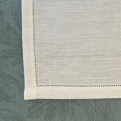 Classic Irish Linen Hemstitch Placemats - White