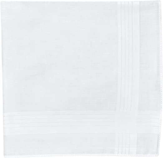 Handkerchief Men's - White Linen Hand Rolled Hem