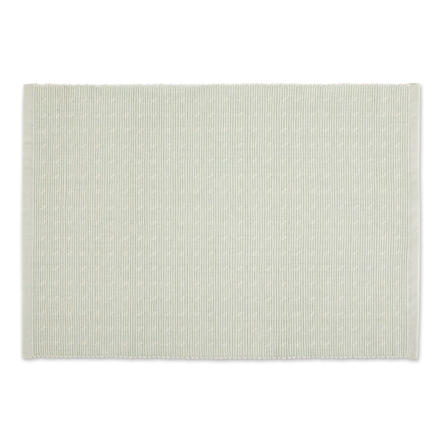 Cotton Ribbed Placemats - Misty Blue Dobby Dots