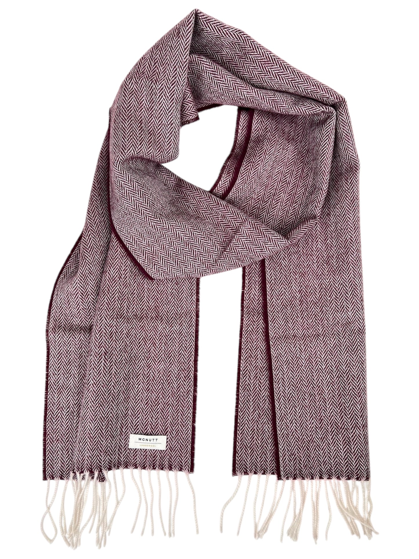 McNutt Lambswool Scarf - Mulberry Herringbone