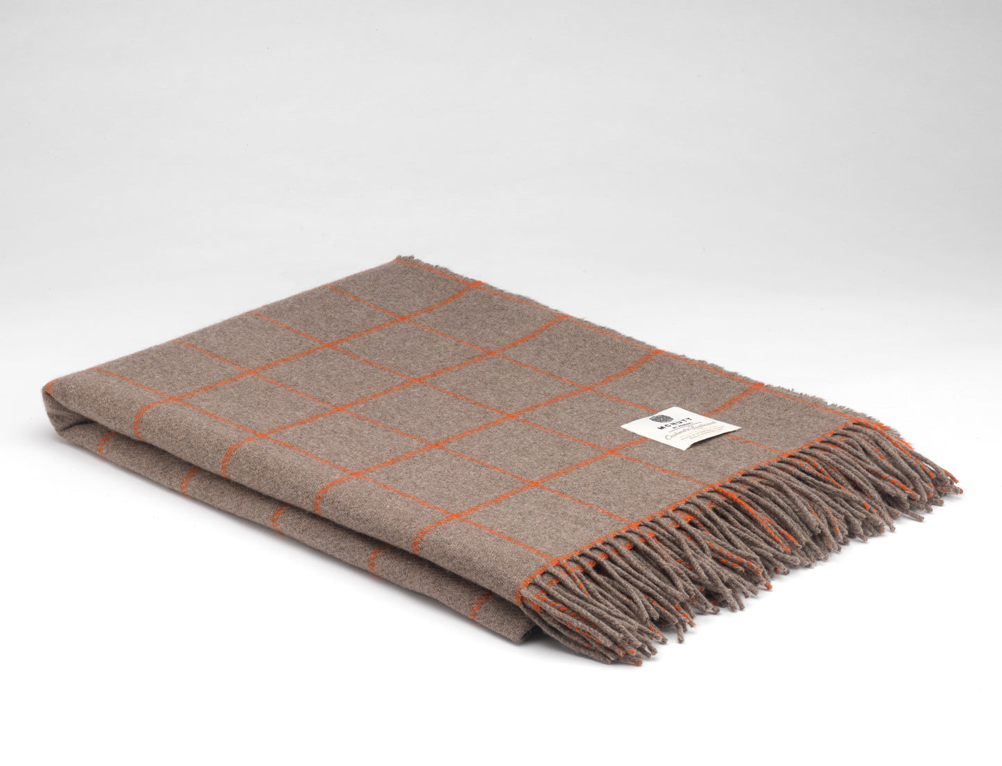 McNutt Cashmere/Merino Wool Throw "Nutmeg Windowpane"