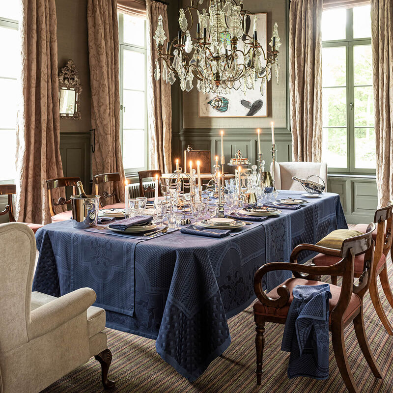 Le Jacquard Francais Tablecloth "Palais Venetien" Blue