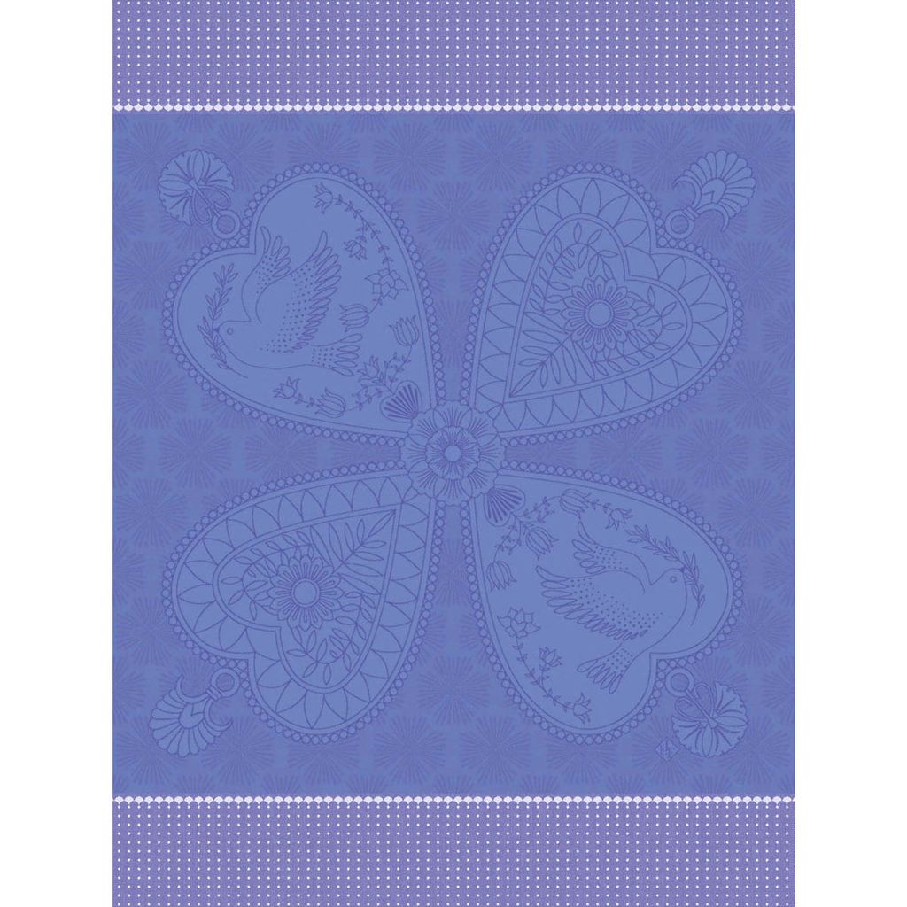 Le Jacquard Français Tea Towel "Peace & Love" Blue