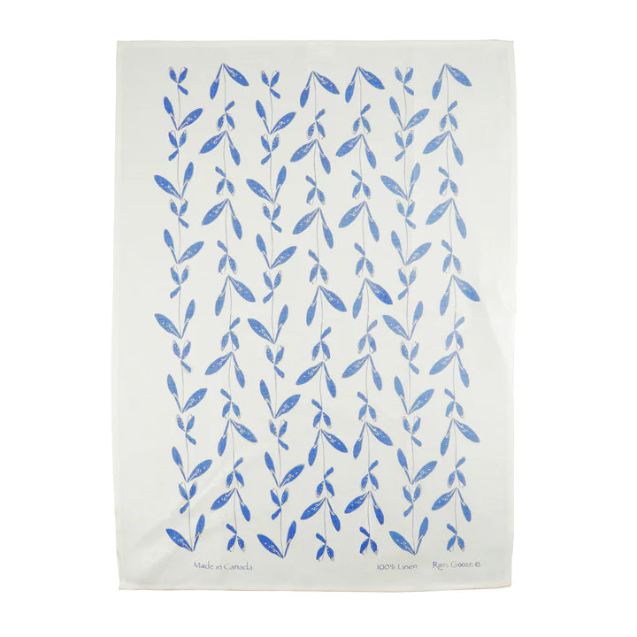 Rain Goose Linen Tea Towel "Blue Kelp"
