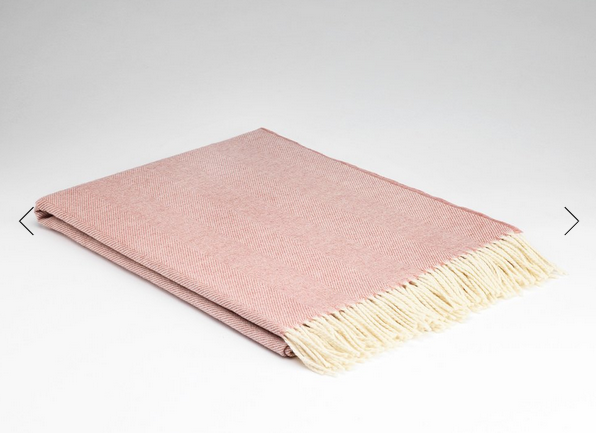 McNutt Supersoft Merino Lambswool Throw "Rosebay Herringbone"