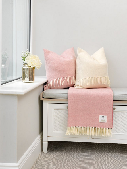 McNutt Supersoft Merino Lambswool Throw "Rosebay Herringbone"