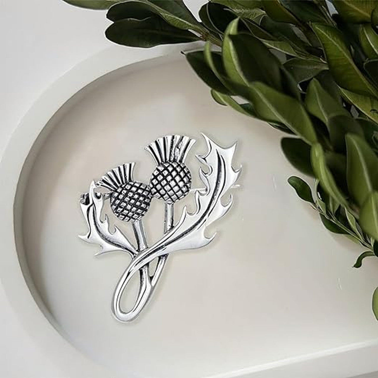 Sterling Silver Celtic Brooch: Thistle