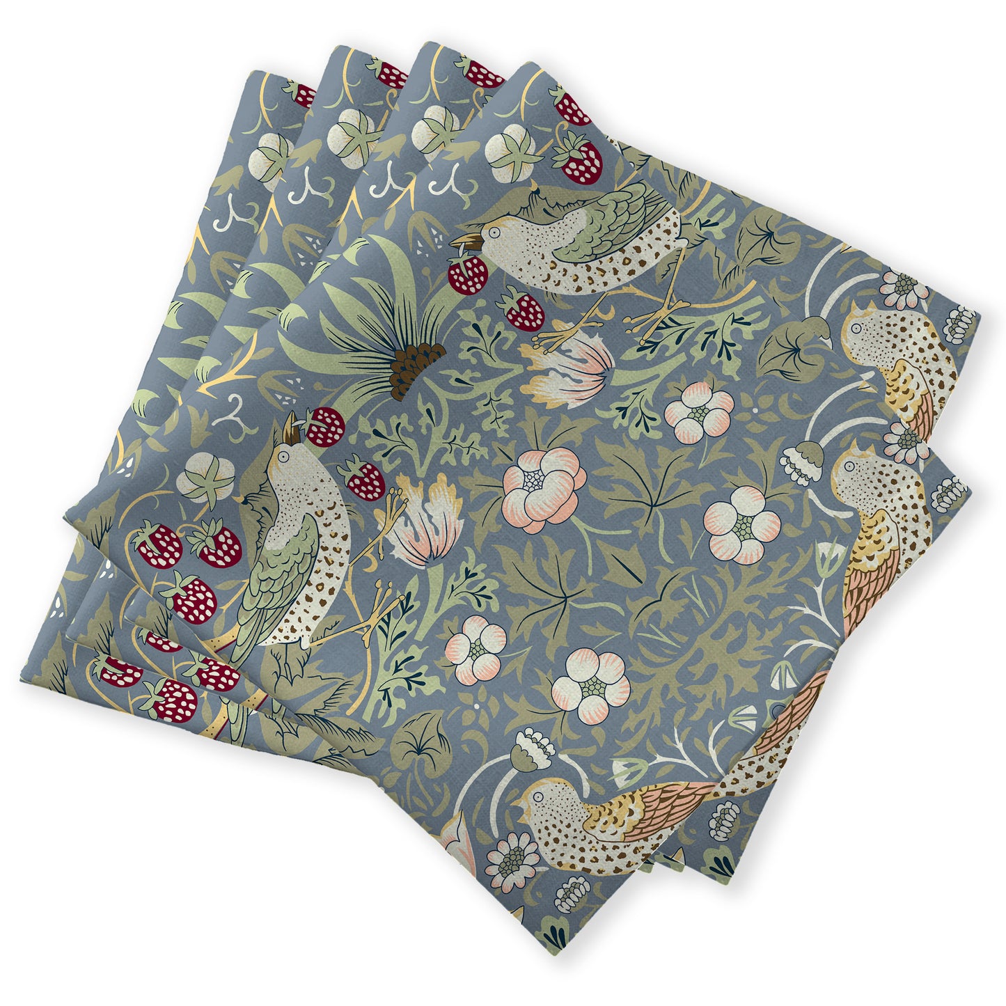 William Morris Napkin: "Strawberry Thief" Blue