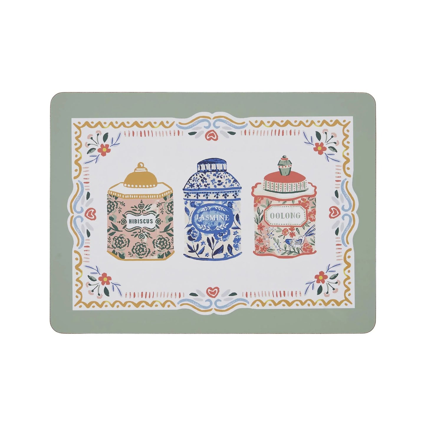 Cork-Backed Placemats "Tea Tins"