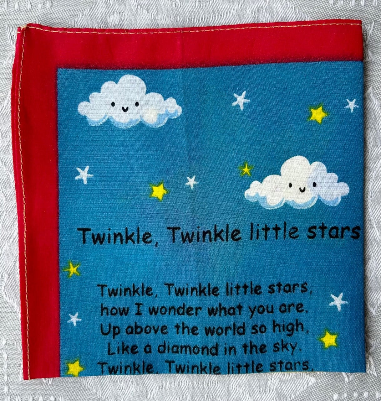 Handkerchief Children's Cotton Nursery Rhyme - Twinkle Twinkle