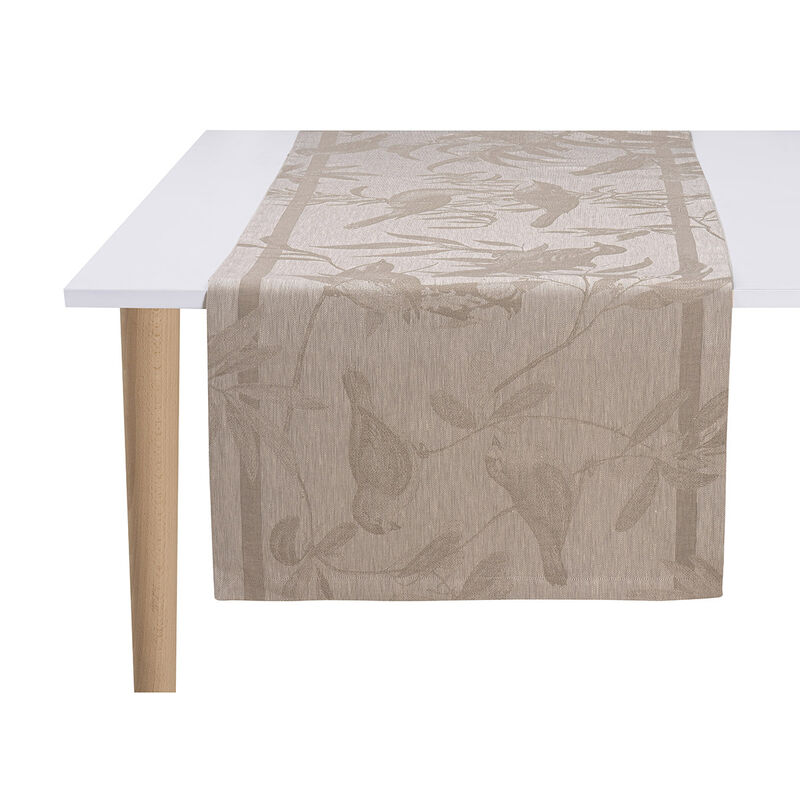 Le Jacquard Francais Table Runner "Le Voliere" Beige