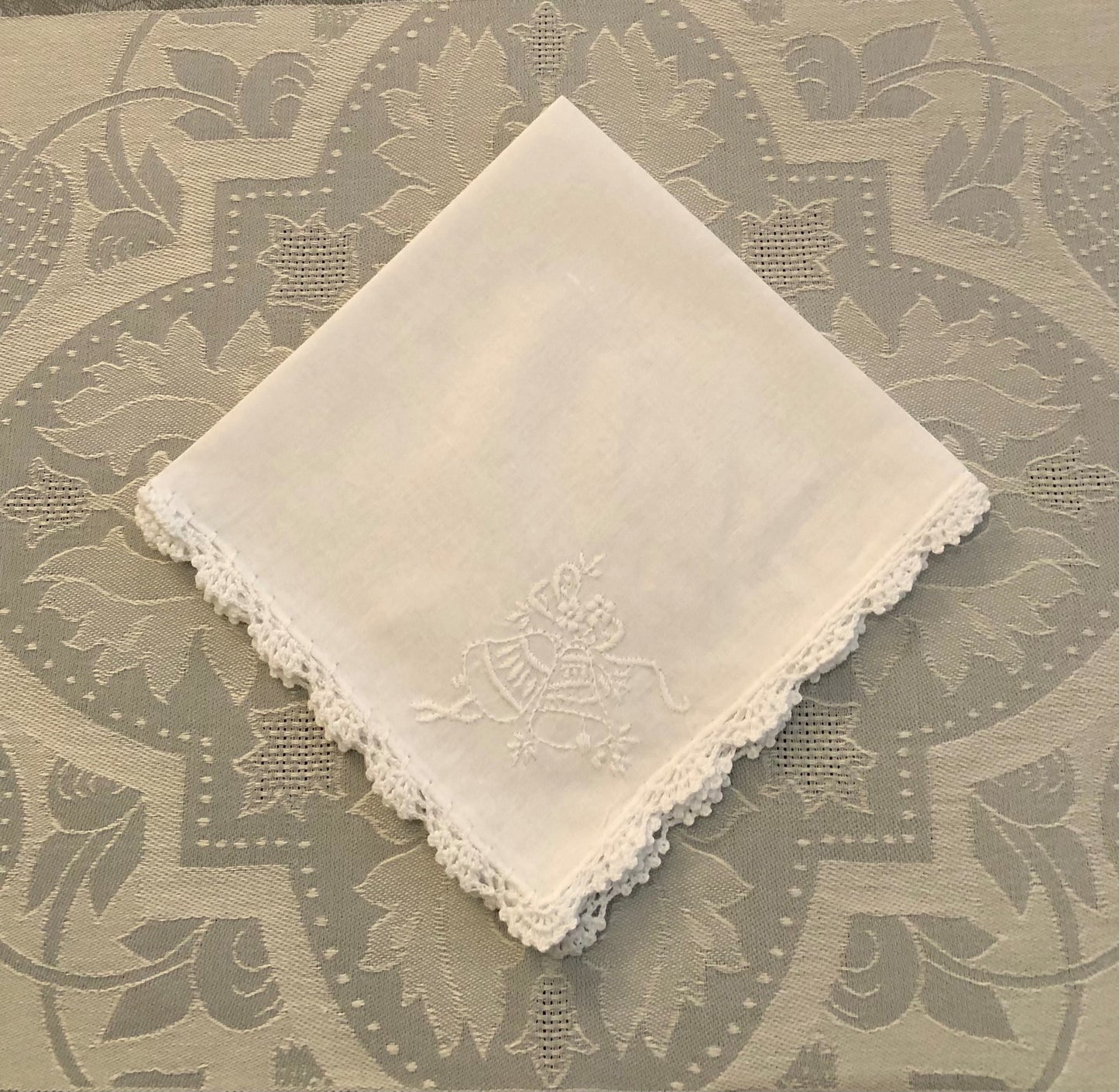 Handkerchief Ladies - Cotton Wedding Bells with Lace Edge
