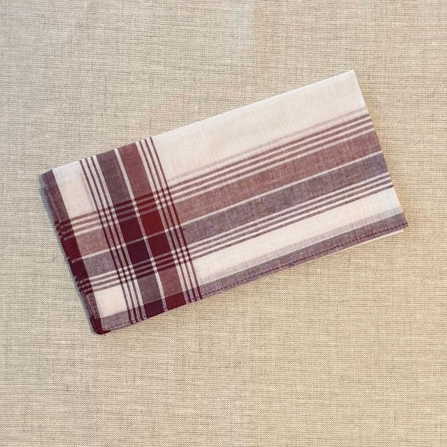 Handkerchief Men's - White Centres Woven Borders