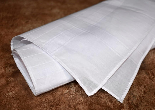 Handkerchief Men's - Large Plain Cotton Satin Borders