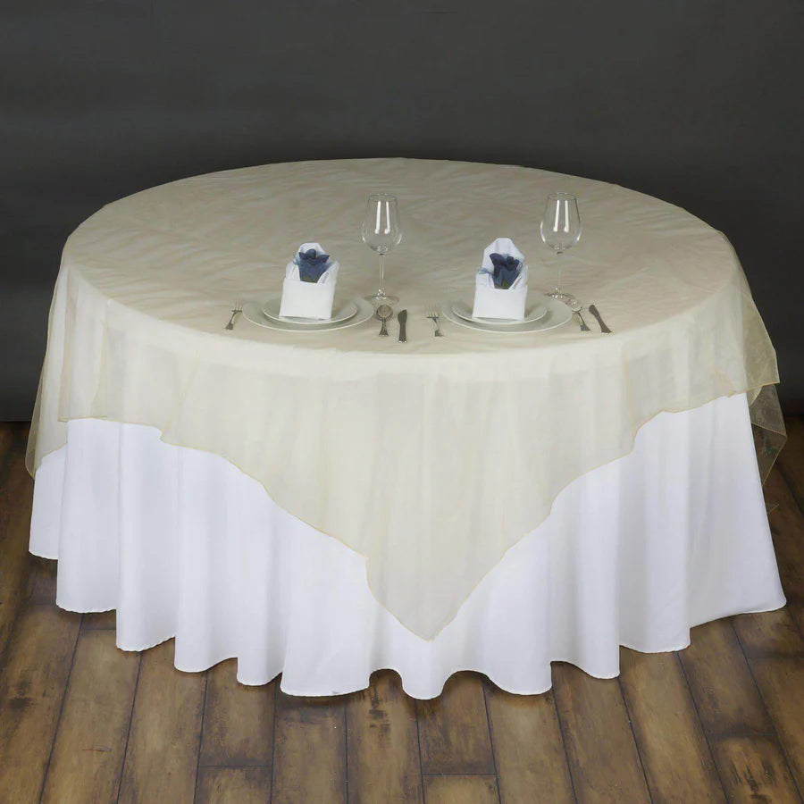 Sheer Organza Tablecloth Overlay: "Champagne"