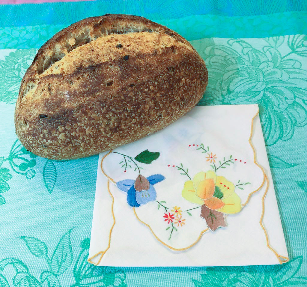 Hot Roll Cover / Bread Wrap - Blue & Yellow Flowers